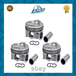 Set Of 3 Pistons With Rings For Ford 1.0 12v Ecoboost Engine High Quality